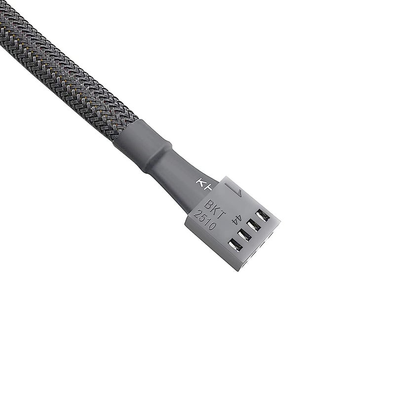 ThreeBulls 5 Pack 4-Pin PWM Fan Splitter Cable, Sleeved Braided Adapter Computer PC Fan Power Extension Cable Converter for Computer ATX Case 4-Pin/3-Pin Cooling Fan Cable (10.6") - Image 4
